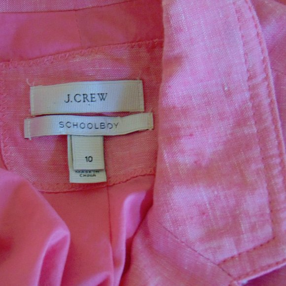 J.Crew Pink Linen Schoolboy Jacket 10 - Picture 9 of 9